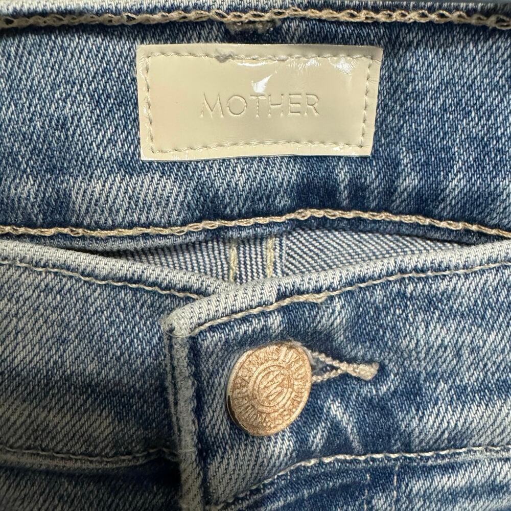 Mother The Insider Crop Step Fray Distressed Jeans In Love In A Boat Size 28 - Picture 8 of 14